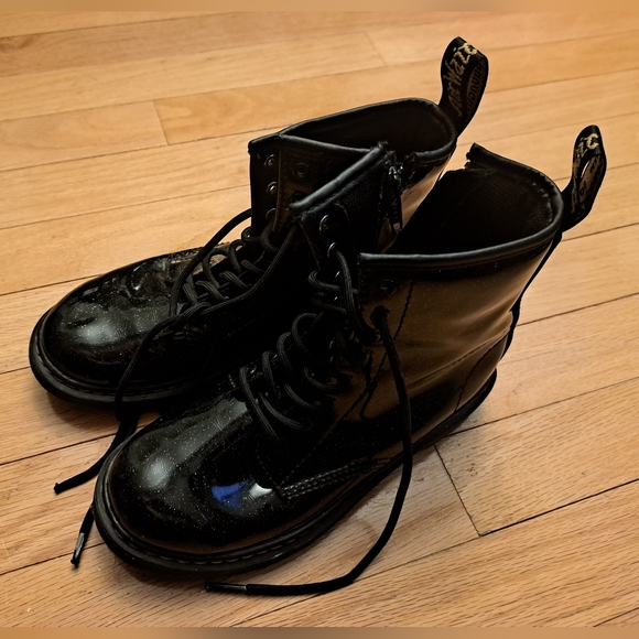 Dr. Martens Other - Dr. Martens glitter side-zip boots in junior's size 3 (US).